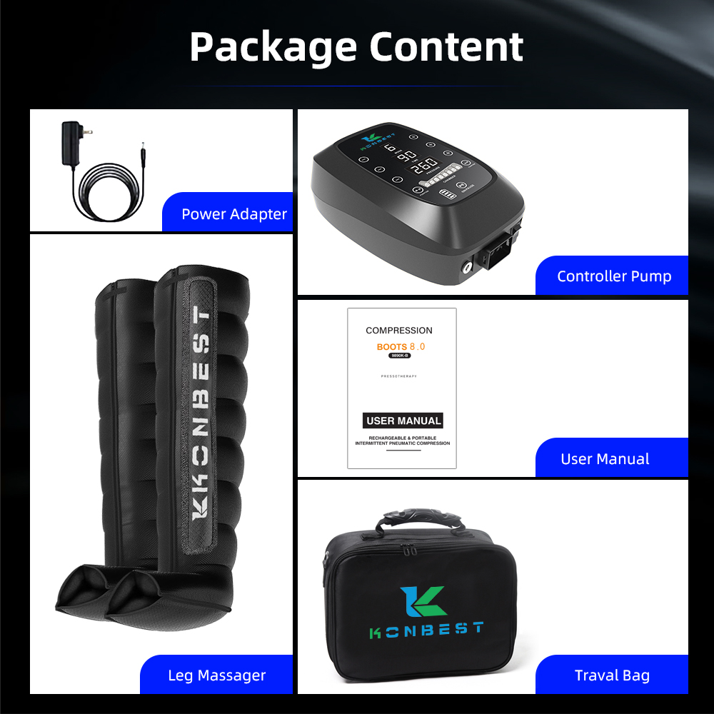 Konbest 9890K-B Air Compression Boots Package Content