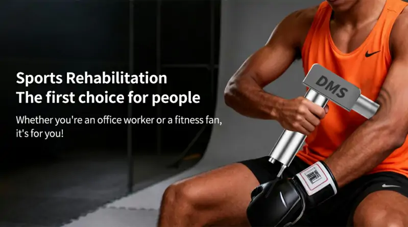 Athlete using Ercon muscle massager for recovery