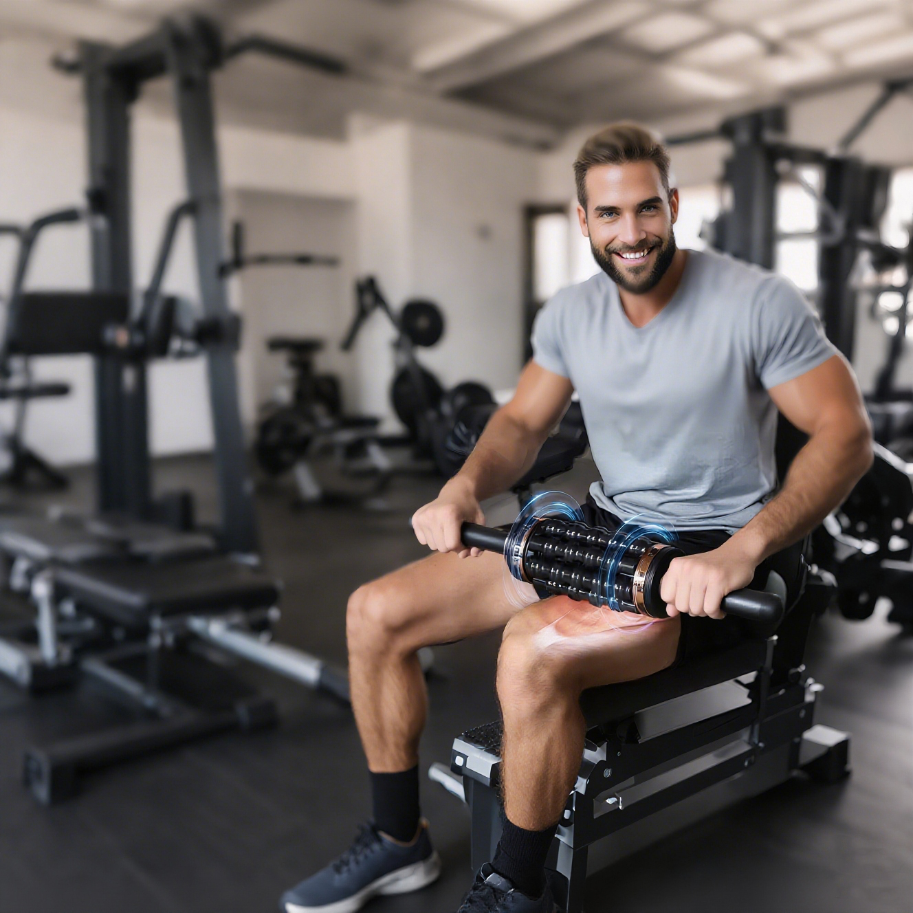 Vibrating 4D Fitness Rolling Percussive Massager RM03 desc