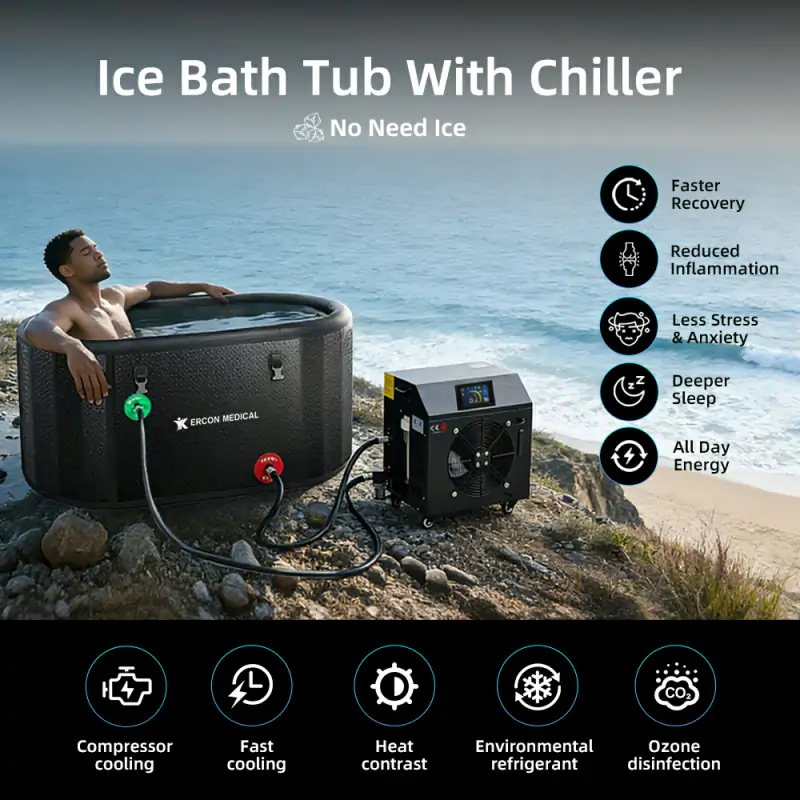 ERCON Ice Bath Tub With APP Remote Control Chiller