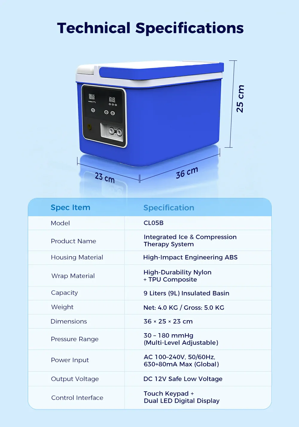 CL05B Integrated Ice & Macchina per terapia compressiva des8